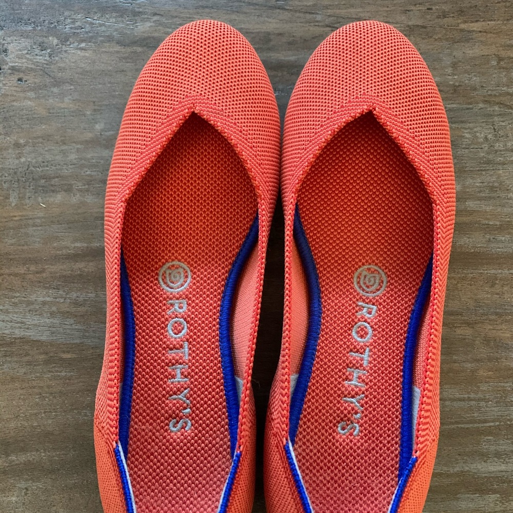 Persimmon heel stripe Rothy’s sz 7.5